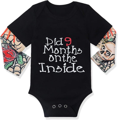 Baby Boy Clothes, Baby Clothes Boy Letter Print Romper Tattoo Sleeves Bodysuit for Boy