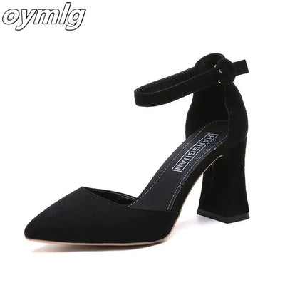 Spring Summer New 2020 Fine with Single Shoes Shallow Mouth Ladies Pointed Sandals Women Fashion Comfortable High Heels