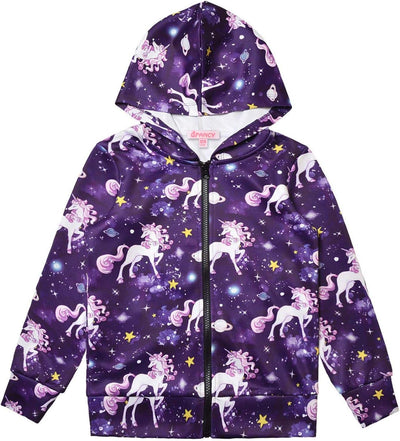 Girls Hoodie Unicorn Jacket Zip up Sweatshirt Clothes with Pockets