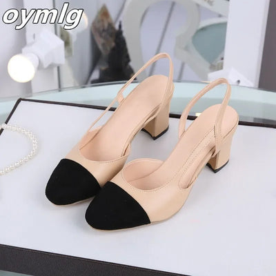 2020 Hot Sale Summer Women Shoes Dress Shoes Mid Heel Square Head Fashion Wedding Party Sandals Casual Shoes Women