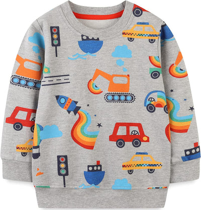 Baby Toddler Boy'S Cotton Crewneck Sweatshirt Christmas Clothing 1-7Y