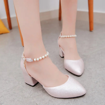2020 Spring and Summer with the Female Shoes Shallow Baotou Sandals Rough with 6 Cm High Heels Sandalias Femeninas X63